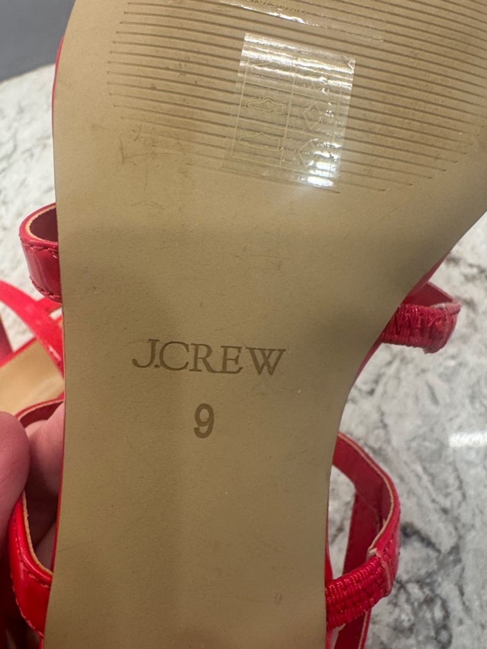 J.Crew Factory Red Patent Strappy Sandals - Picture 6 of 6